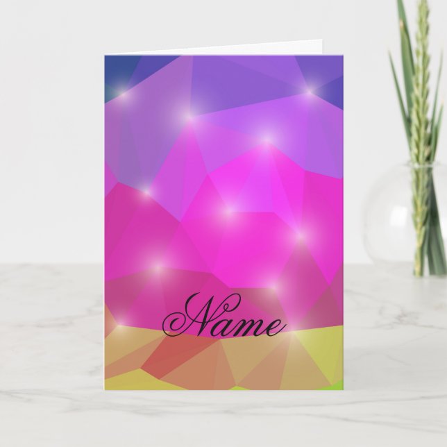 Invitation Abstract Geometric Crystal Mosaic in Pink (Devant)