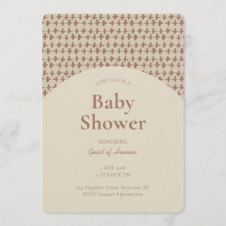 Invitation Abstract + Geometric Gender Neutral Brown Beige