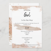 Abstract Pink Elements Sweet Baby Girl Baby Shower