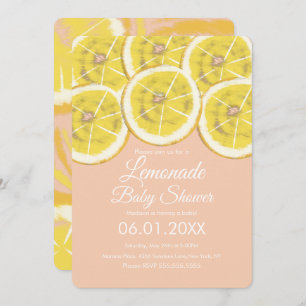 Invitation Abstrait Citrus Citrus Léonade Baby shower rose Da