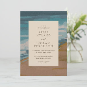 Invitation Abstrait Coastal Chic Mariage moderne
