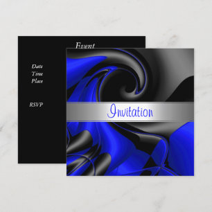 Invitation Abstrait Courbe Bleue