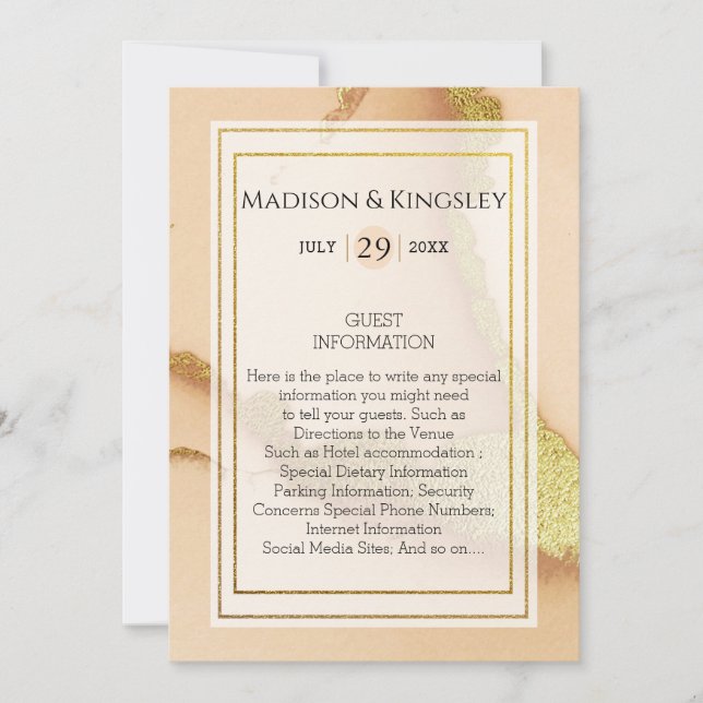 Invitation Abstrait de corail moderne 💡 Mariage d'huile d'en (Devant)