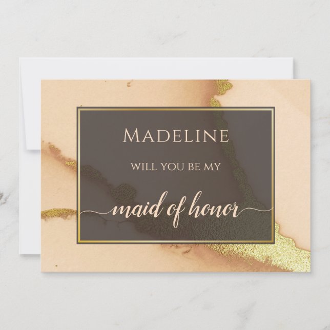 Invitation Abstrait de corail moderne 💡 Mariage d'huile d'en (Devant)