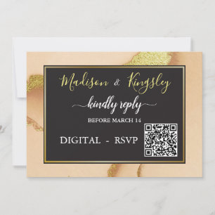 Invitation Abstrait de corail moderne 💡 Mariage d'huile d'en