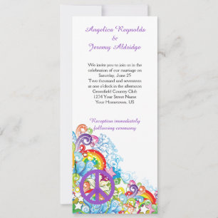 Invitation Abstrait Floral Purple Mariage de poste des signes