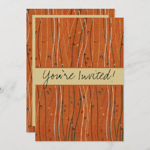 Invitation Abstrait japonais Wavy Red Stripes