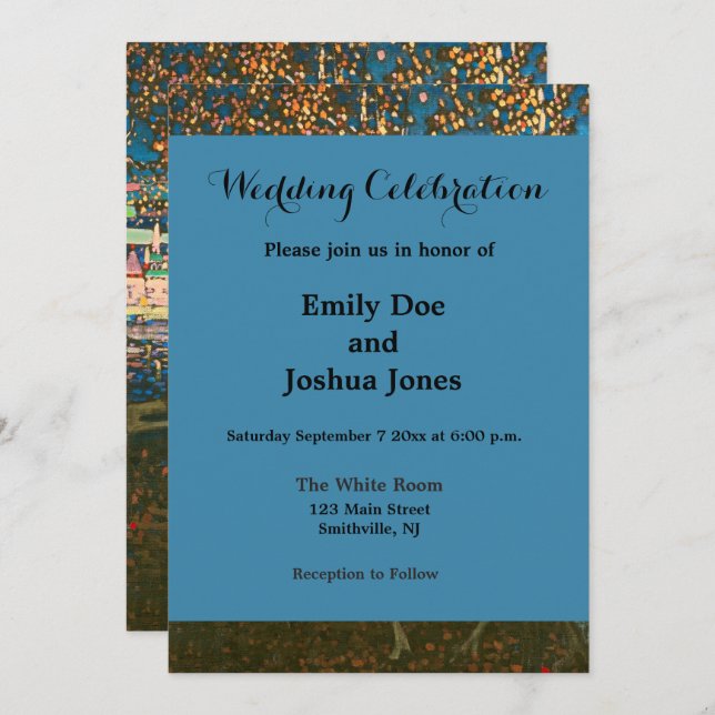 Invitation Abstrait Kandinsky équitation Couple coloré (Devant / Derrière)