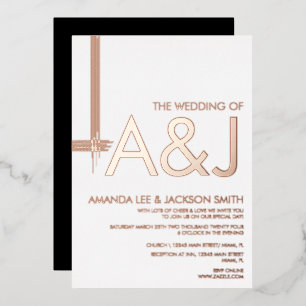 Invitation Abstrait Mariage  Line Foil