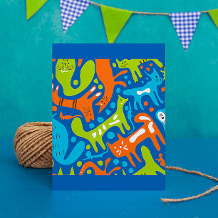 Invitation Abstrait Motif de chat Whimsical moderne animal de