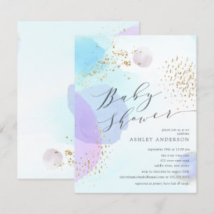 Invitation Abstrait Pastel Circles Baby shower garçon