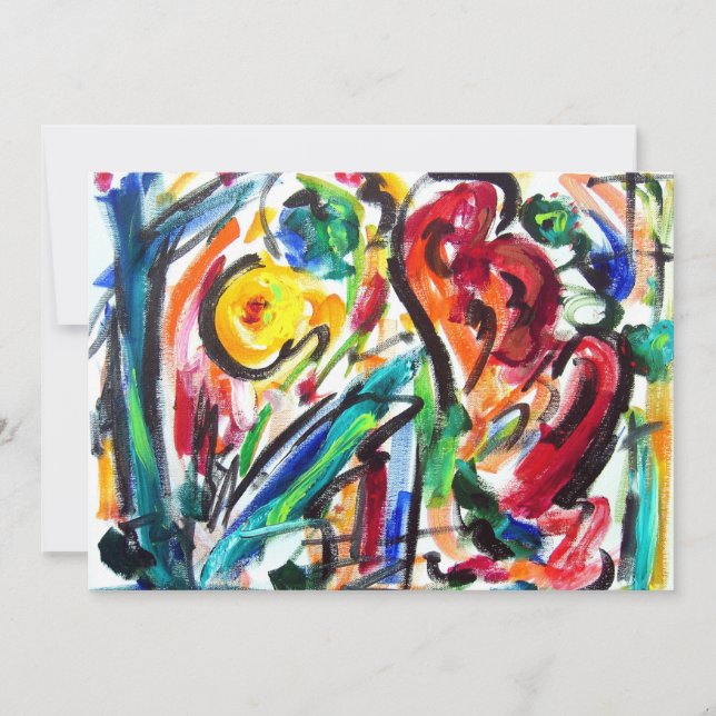 Invitation Abstraite "Bonheur cardiaque" (Devant)