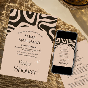 Invitation Abstraite du Baby shower Boho