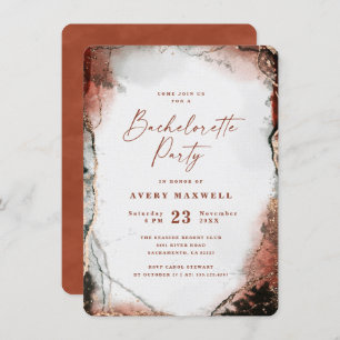 Invitation Abstraite Ethereal Burnt Orange Bachelorette Party