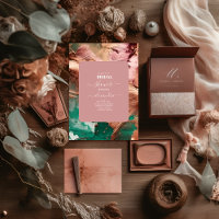 Abstraite médaille d'or rose vert émeraude