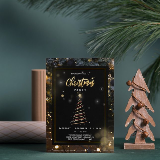 Invitation Abstraite Noël Arbre de Noël (Créateur téléchargé)