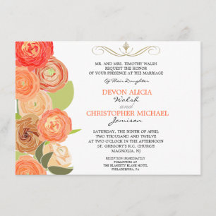 Invitation Abstraite Ranunculus Automne Fleurs Mariage Invita