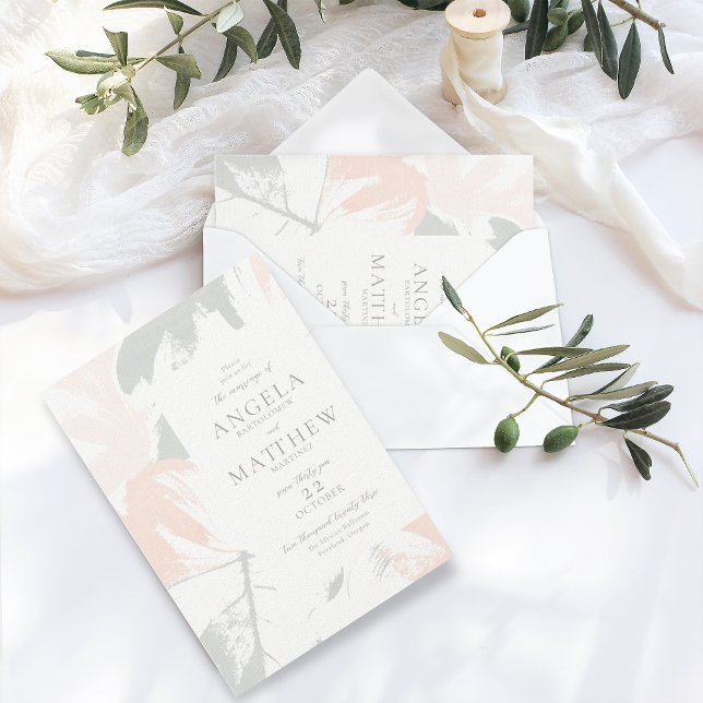 Invitation Abstraite Spring Blush Sage (Créateur téléchargé)