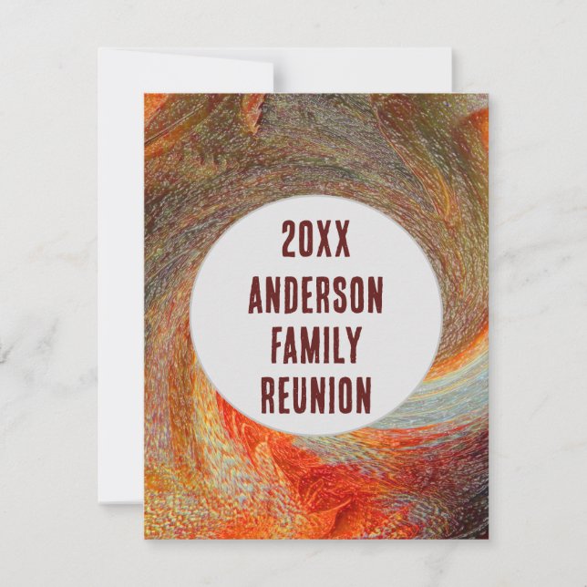 Invitation Abstraite Swirl Super Réunion familiale (Devant)