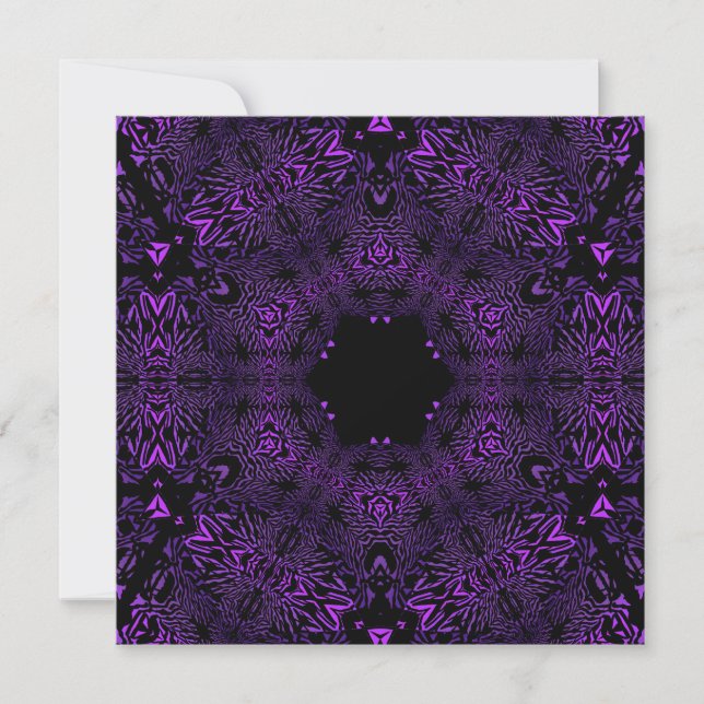 Invitation abstraite violette pour fête d'annivers (Devant)
