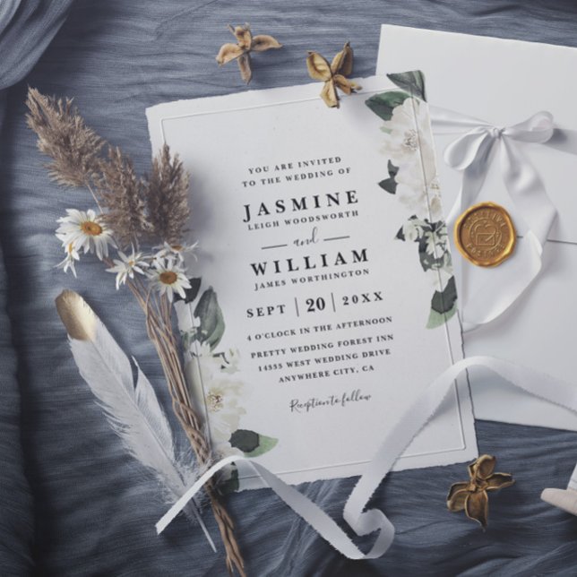 Invitation Accent Floral Romantique Élégant Chic Mariage Rust (Créateur téléchargé)