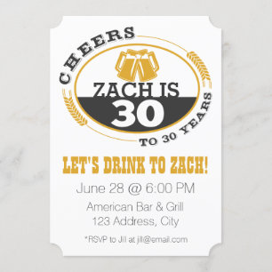 Invitation Acclamations à 30 ans