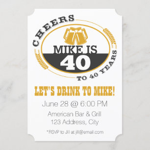 Invitation Acclamations à 40 ans