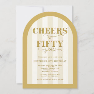 Invitation Acclamations d'or pour 50 Ans 50e Anniversaire
