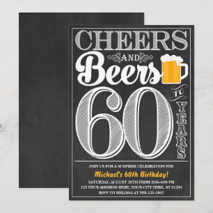 Invitation Acclamations et bières à 60 ans d'invitation