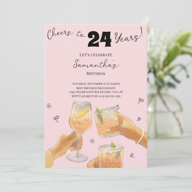 Invitation Acclamations Féminines Modernes pour une Fête d'An (Debout devant)
