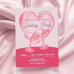 Invitation Acclamations rose grunge de la fête de mariage