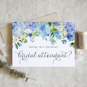 Invitation Accompagnateur de mariée Blue Hydrangea et White R