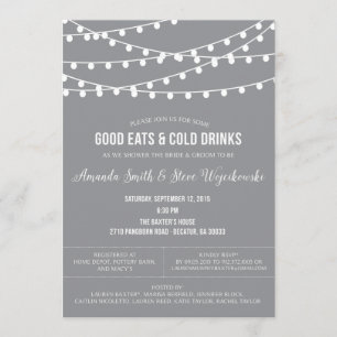 Invitation accrochante de douche de couples de