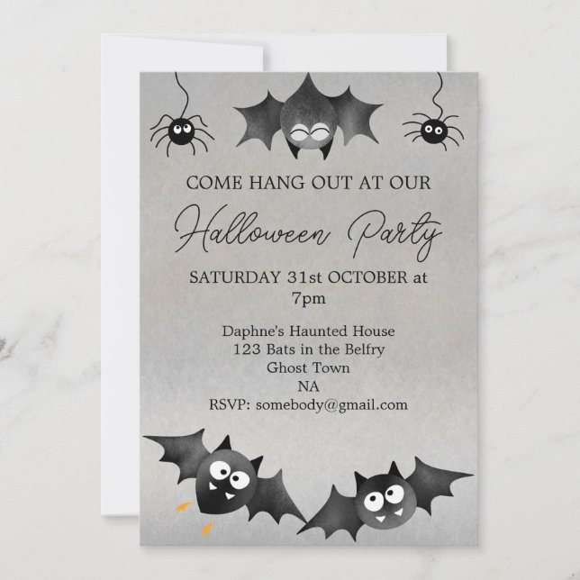 Invitation Accrochez-vous à l'invitation de la fête d'Hallowe (Devant)