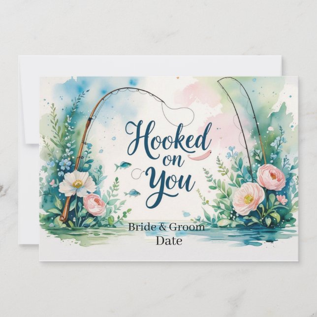 Invitation Accrochez-vous pour la pêche Mariage enregistrer l (Devant)