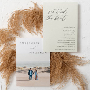 Invitation Accueil Classique Élégant Mariage Elopement