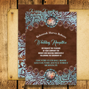 Invitation accueil de mariage à l'ouest du pays brun turquois