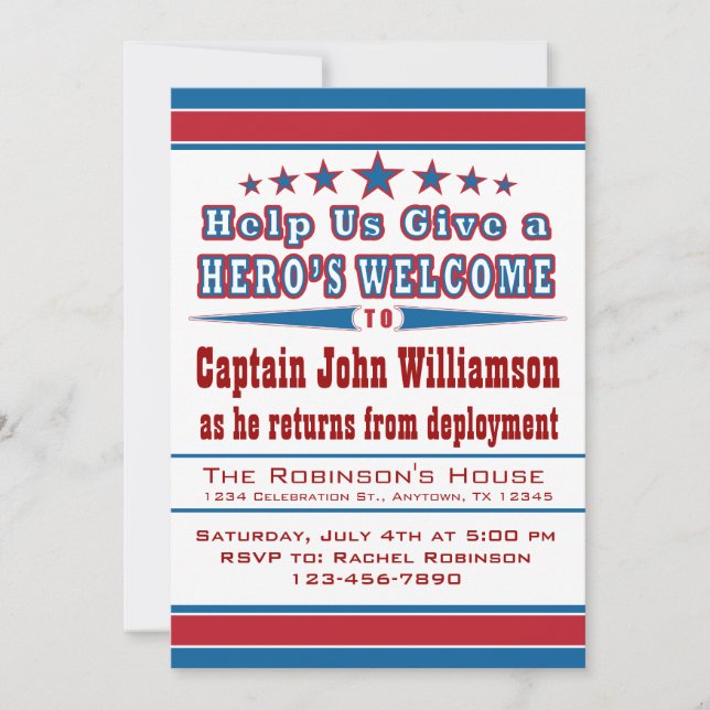 Invitation Accueil des héros Accueil des militaires Invitatio (Devant)