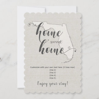 Invitation Accueil Doux Maison Floride Personnalisé
