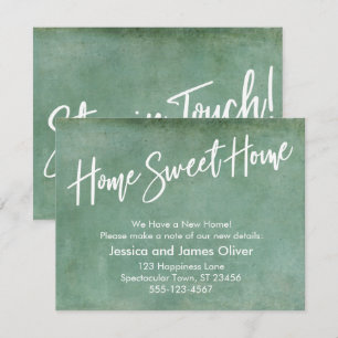 Invitation Accueil Doux Maison Grunge Turquoise Annonce