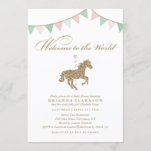 Invitation Accueil du cheval   de carrousel de parties