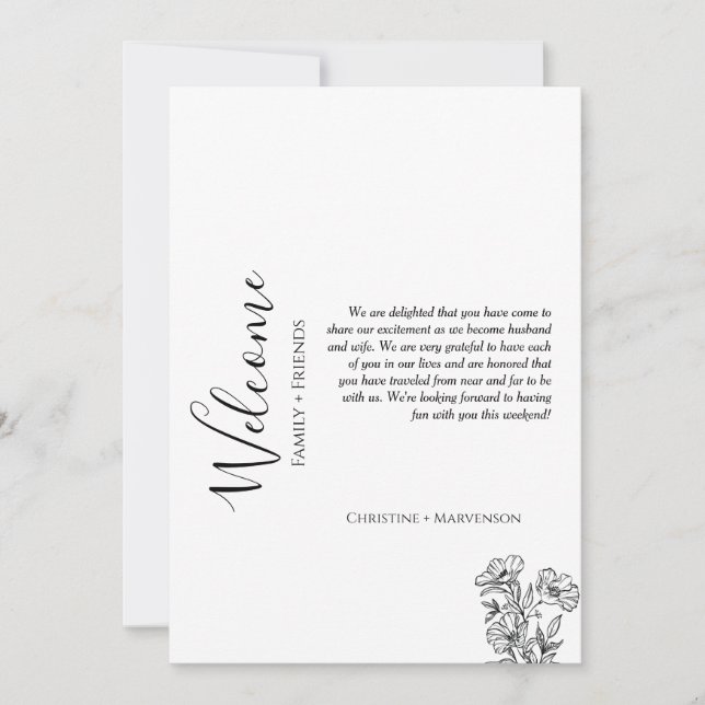 Invitation Accueil et itinéraire de mariage moderne week-end (Devant)