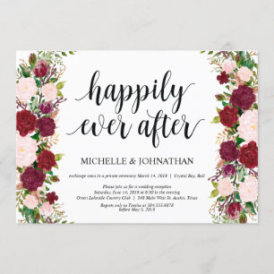 Invitation Accueil mariage Elopement Marsala rose