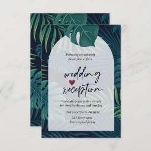 Invitation Accueil Mariage Feuille Palm Exotique