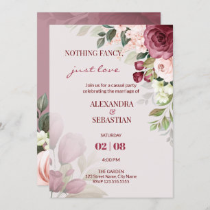 Invitation Accueil Mariage Fleurs Aquarelles