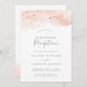Invitation Accueil mariage rose Gold Watercolor