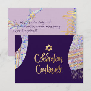 Invitation Accueil PixDezines Mitzvah/couleur d'eau violet