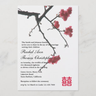Invitation Accueil Printemps Sakura Oriental Zen Xi Mariage
