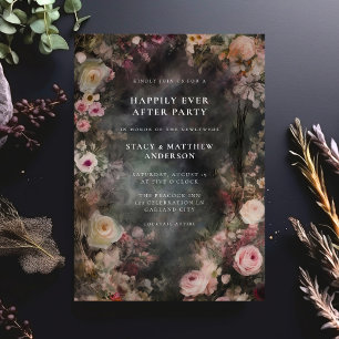 Invitation Accueil Romantique de mariage floral Moody foncé
