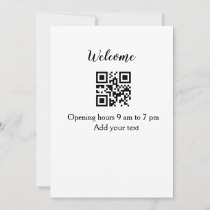 Invitation Accueil simple ouverture bienvenue code barre QR a